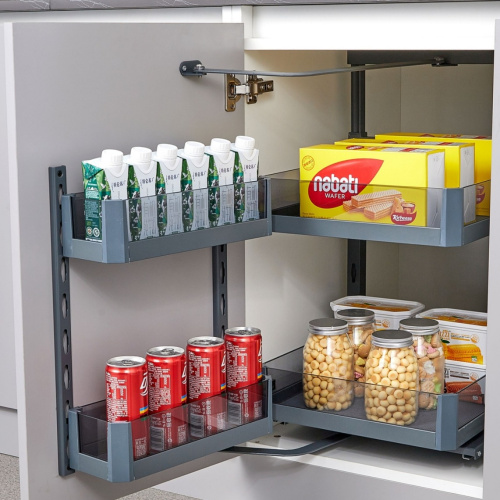 2 Layers Glass Pantry Unit