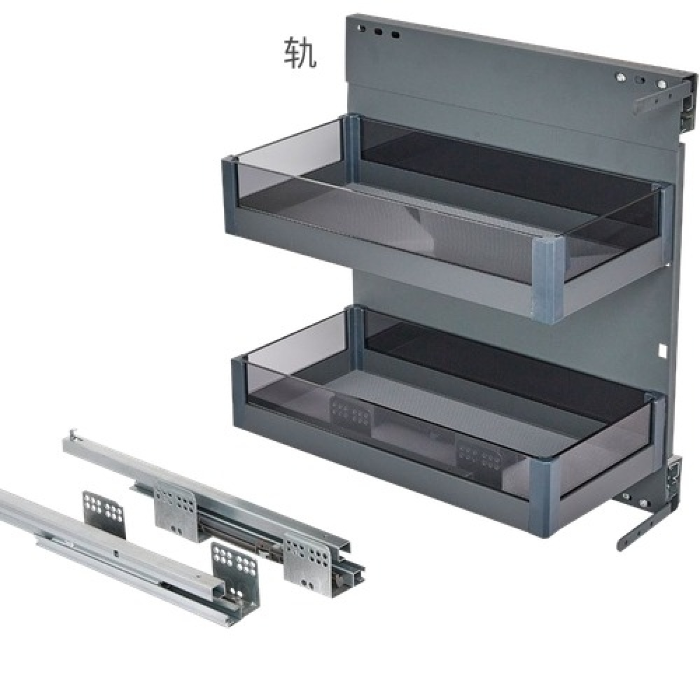 2 Layers Glass Side Pull Out Basket