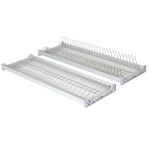 2 Layers Stainless Steel Dish Rack with Tray and Aluminum Tube